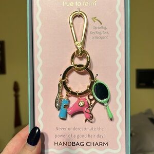 NIB True To Form Gold Tone Multicolor Charm HairDresser Handbag Charm